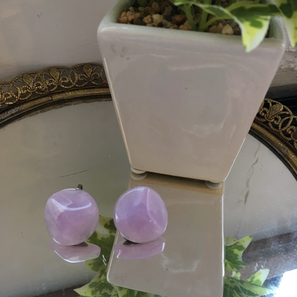 Lavender clip on earrings